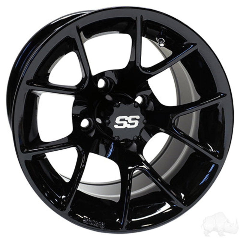 12″ RHOX RX406 Golf Cart Wheel –  12×7 ET-25 Black