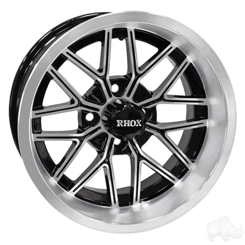 14″ Golf Cart Wheel –  14×7 ET-25 Machined Gloss Black
