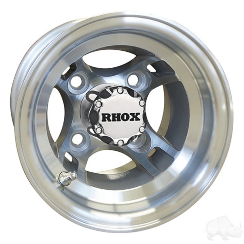8″ Golf Cart Wheel –  Machined Rim & Center Cap –  8×7 ET-27