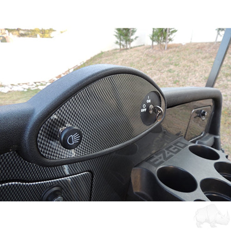 Golf Cart Dash Cover Plate –  Carbon Fiber –  EZGO RXV Fleet
