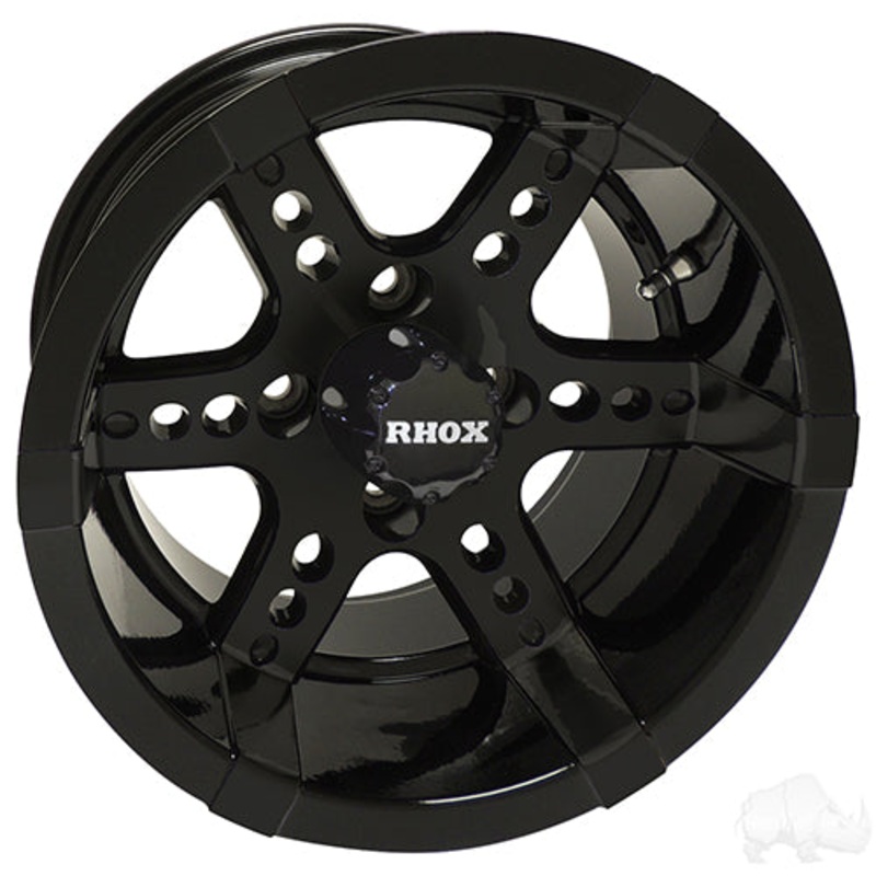 RHOX RX252 –  Black w/ Center Cap –  12×7 ET-25