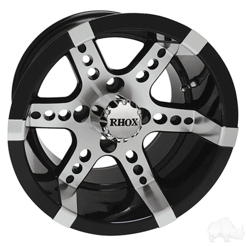 RHOX RX260 –  Machined w/ Black w/ Center Cap –  14×7 ET-25