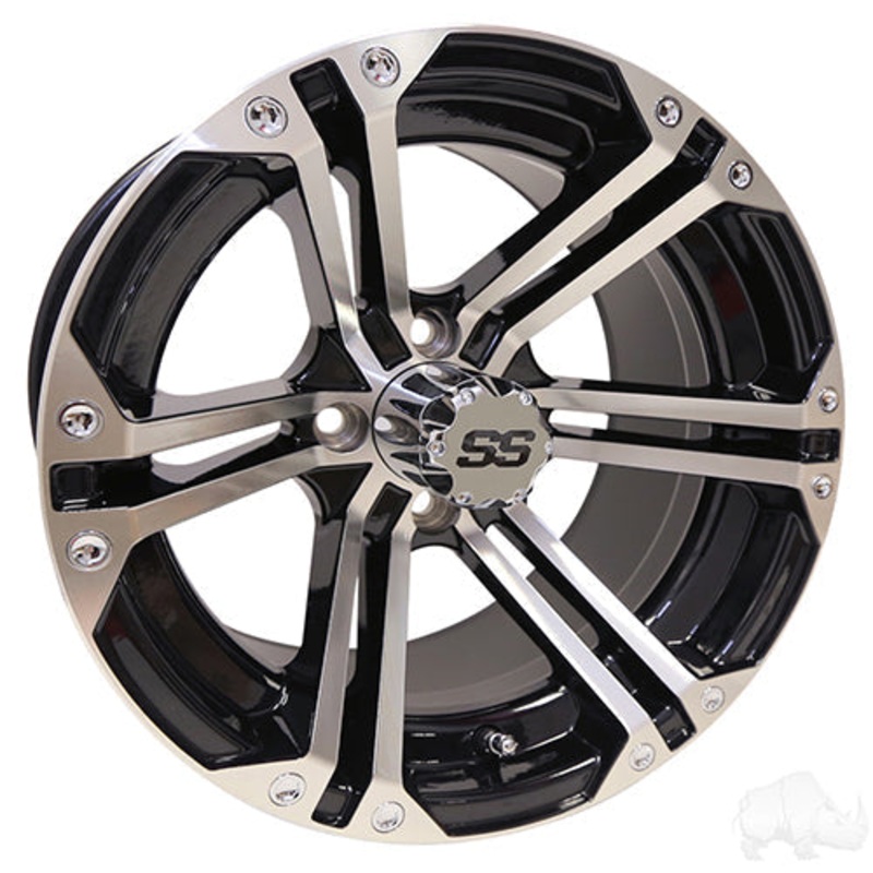 RHOX RX350 –  Machined w/ Black w/ Center Cap –  14×7 ET-25