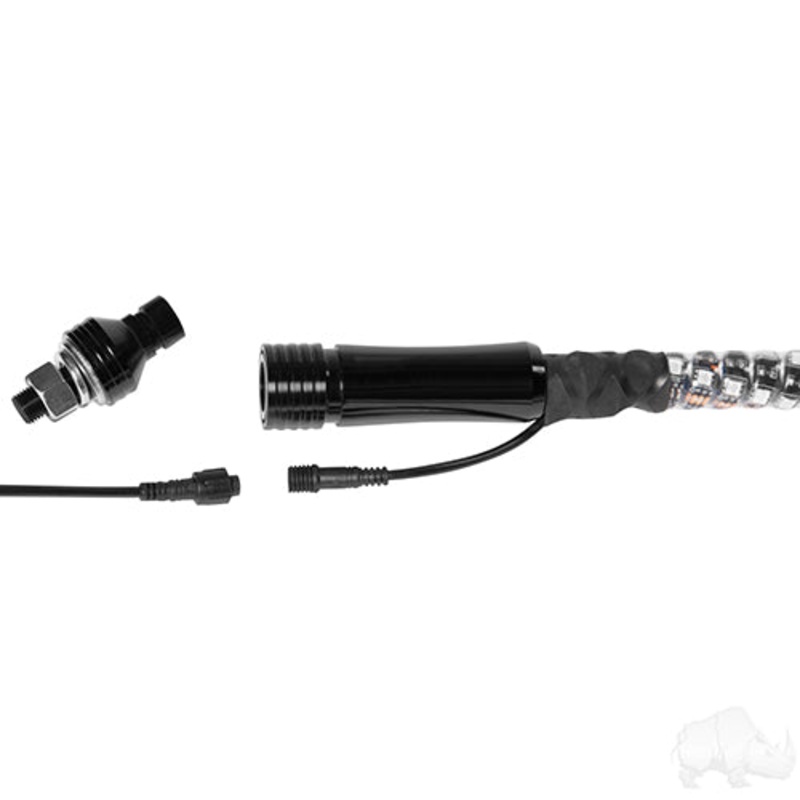 LED Whip Light Stick – 4′ RGB Wrapped with remote Control Color