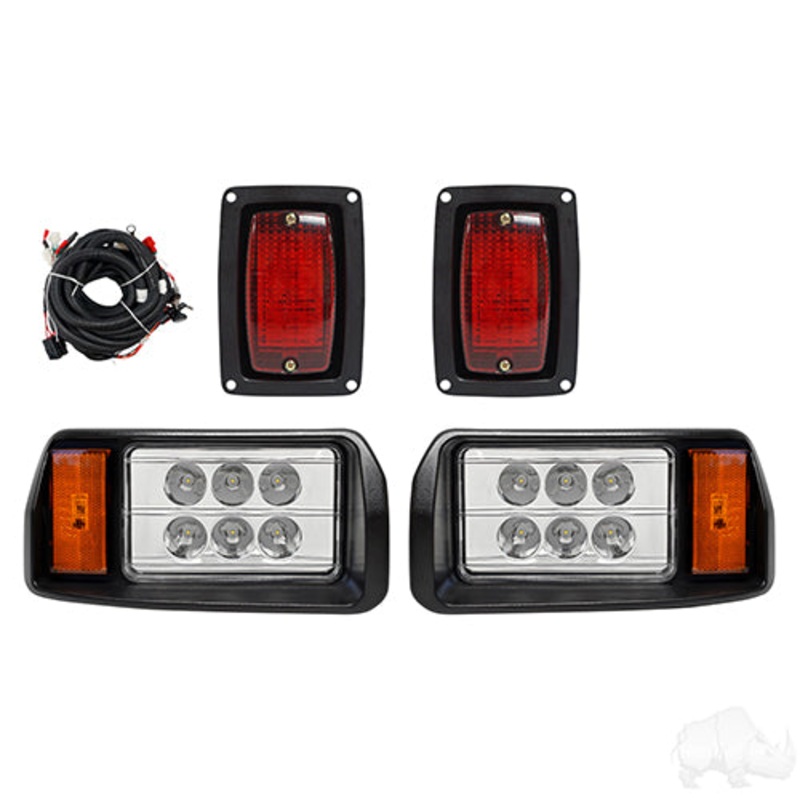RHOX LED Factory Style Light Kit w/ Plug and Play Harness – Black – Club Car DS 93+ – 12-48V