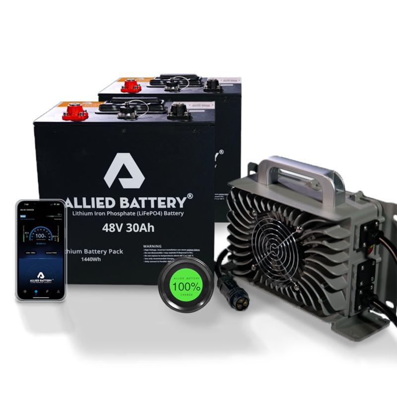 Allied Lithium Battery 48V 30AMP Bundle includes – Free Charger – Drop in Ready Club Car 2 x 30 Amp (60 Amp Total)