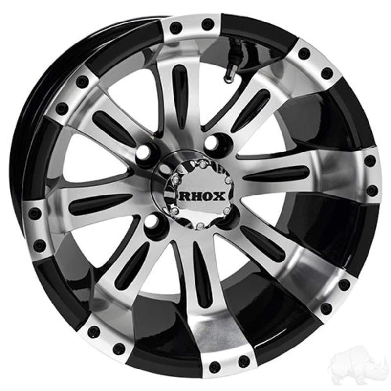 RHOX Vegas – Machined w/Black w/ Center Cap – 12×7 ET-25