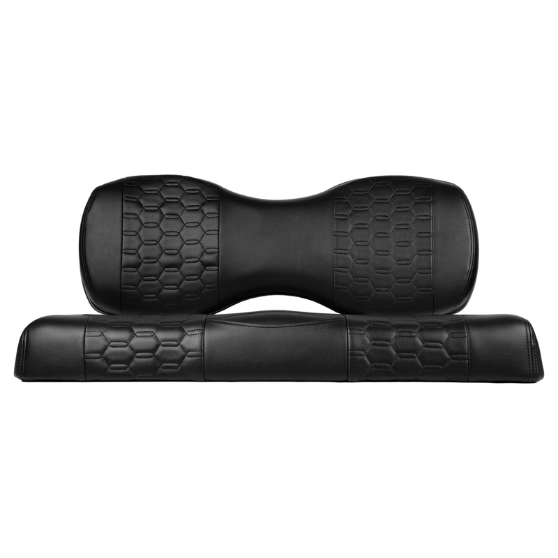 MadJax Colorado Front and Rear Seat Cushion with G250 Frame Set for EZGO TXT/RXV/S4/L4 & MadJax XSeries Storm  Black