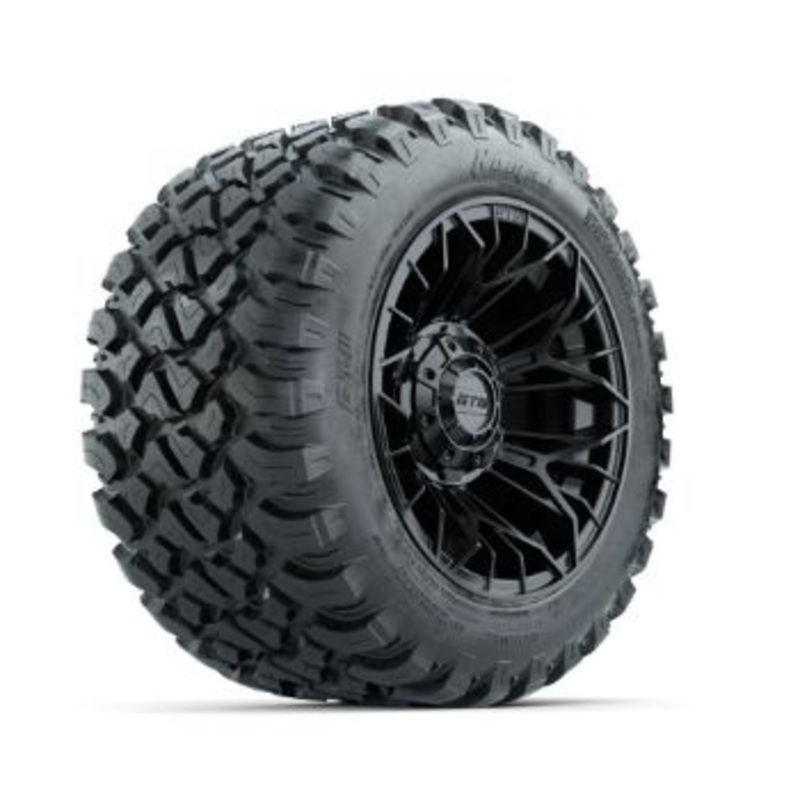 Set of (4) 12 in GTW Stellar Black Wheels with 22×11-R12 Nomad All-Terrain Tires