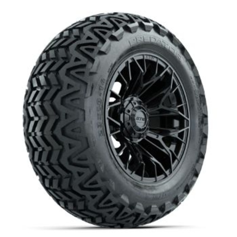 Set of (4) 14 in GTW Stellar Black Wheels with 23×10-14 Predator All-Terrain Tires
