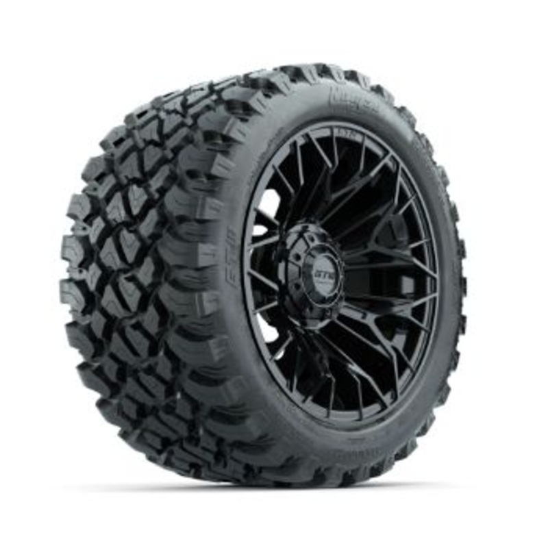 Set of (4) 14 in GTW Stellar Black Wheels with 23×10-R14 Nomad All-Terrain Tires