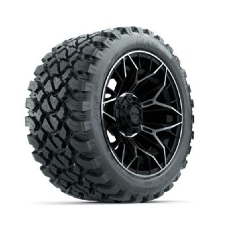 Set of (4) 14 in GTW Stellar Machined & Black Wheels with 23×10-R14 Nomad All-Terrain Tires