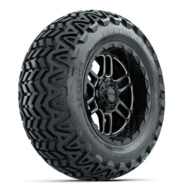 Set of (4) 14 in GTW Titan Machined & Black Wheels with 23×10-14 Predator All-Terrain Tires