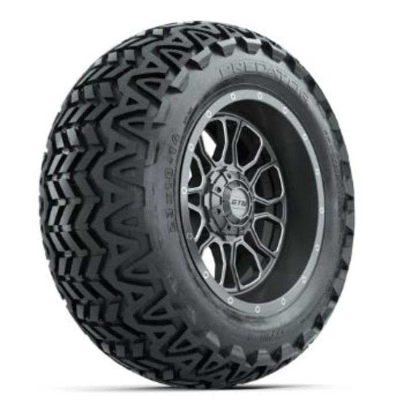 Set of (4) 14 in GTW Volt Gunmetal Wheels with 23×10-14 Predator All-Terrain Tires