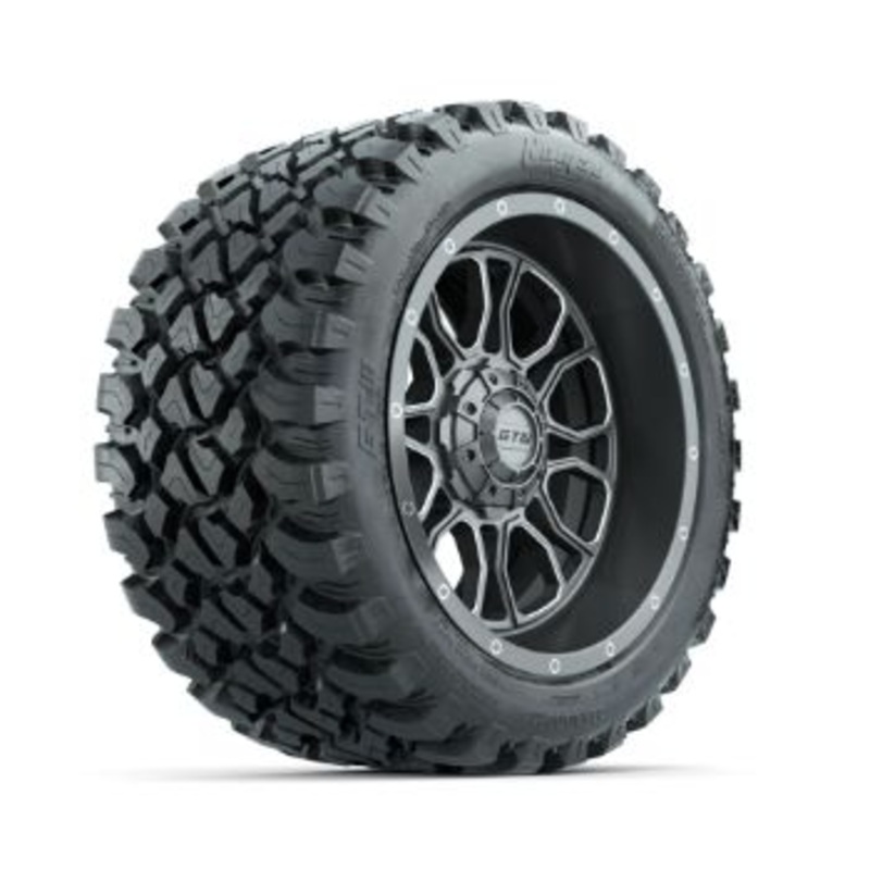 Set of (4) 14 in GTW Volt Gunmetal Wheels with 23×10-R14 Nomad All-Terrain Tires