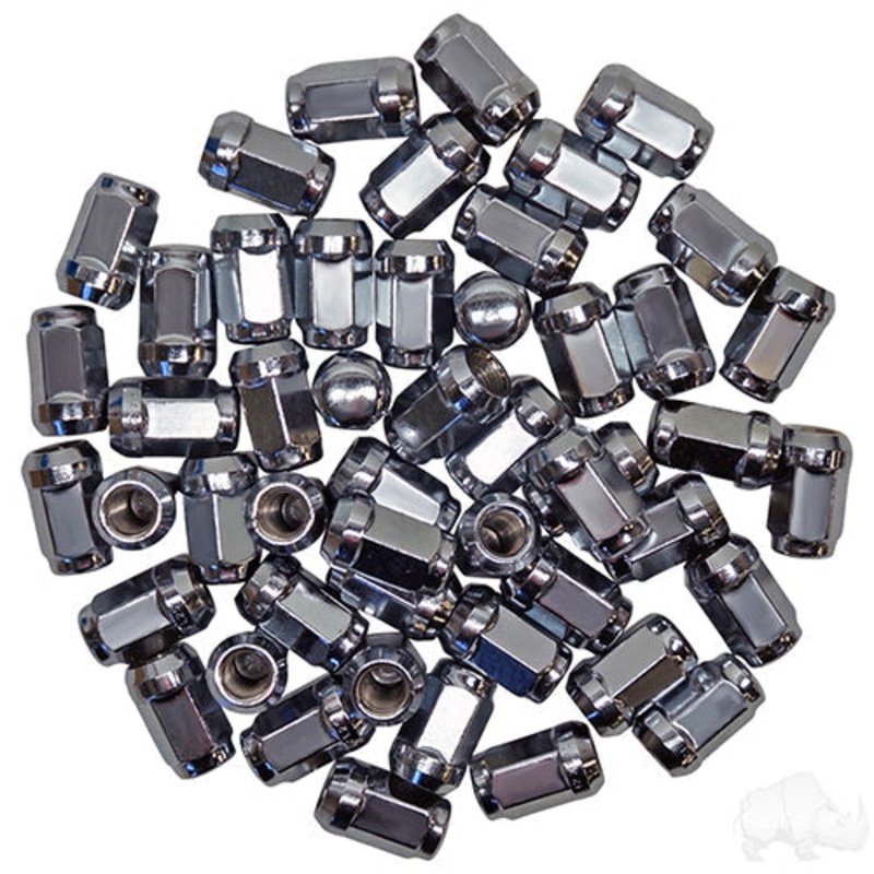 Lug Nut –  BOX OF 50 –  Chrome Closed End Metric 12mm-1.25 –  OD 3/4″
