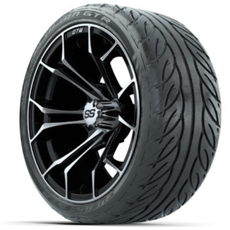GTW Spyder Machined/Black 15 in Wheels with Fusion GTR Lo-Pro Street Tires – Set of 4