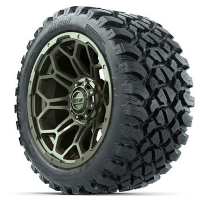 GTW Bravo Matte Recon Green 14 in Wheels with 23×10-14 Nomad All-Terrain Tires – Set of 4