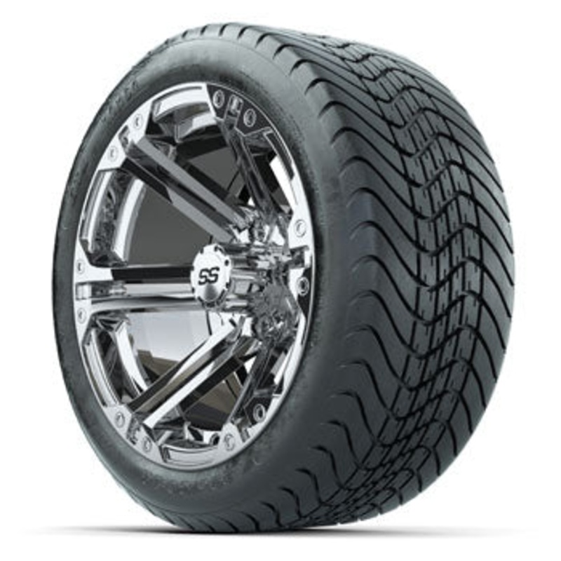 GTW Chrome Specter 14 in Wheels with 225/30-14 Mamba Street Tires – Set of 4