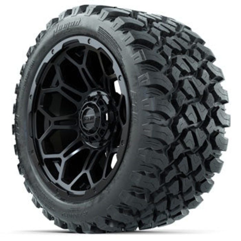 GTW Matte Black Bravo 14 in Wheels with 23×10-14 Nomad All-Terrain Tires – Set of 4