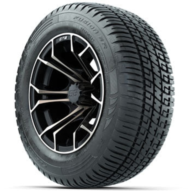 GTW Matte Black/Bronze Spyder 12 in Wheels with 215/50-R12 Fusion S/R Street Tires – Set of 4