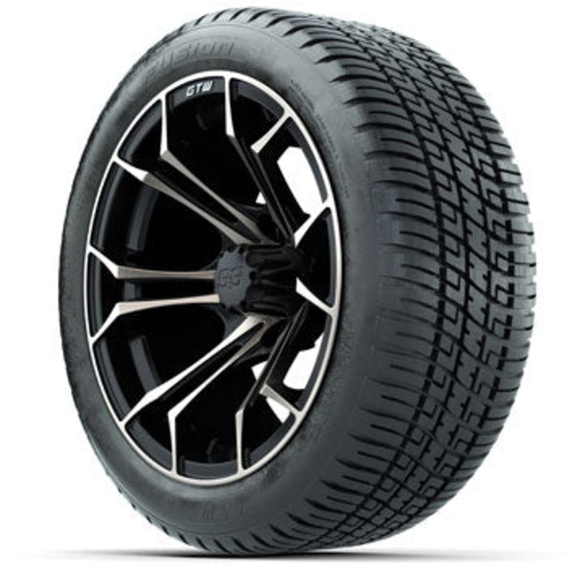 GTW Matte Black/Bronze Spyder 14 in Wheels with 205/30-14 Fusion Street Tires – Set of 4