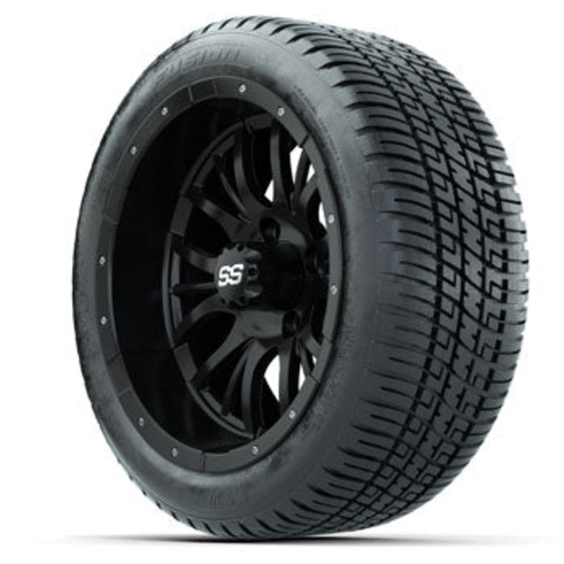GTW Matte Black Diesel 14 in Wheels with 205/30-14 Fusion Street Tires – Set of 4