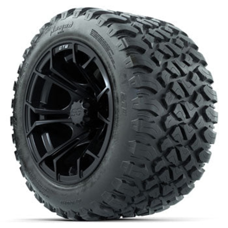 GTW Matte Black Spyder 12 in Wheels with 20×10-R12 Nomad All-Terrain Tires – Set of 4