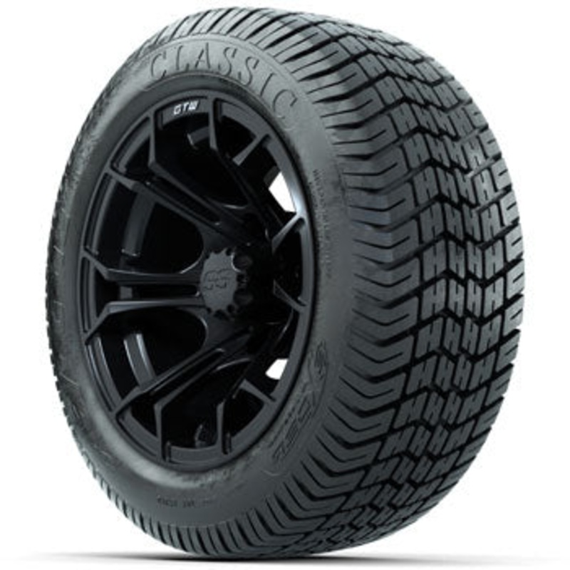 GTW Matte Black Spyder 12 in Wheels with 215/40-12 Excel Classic Street Tires – Set of 4