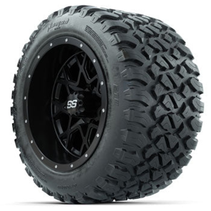 GTW Matte Black Vortex 12 in Wheels with 20×10-R12 Nomad All-Terrain Tires – Set of 4
