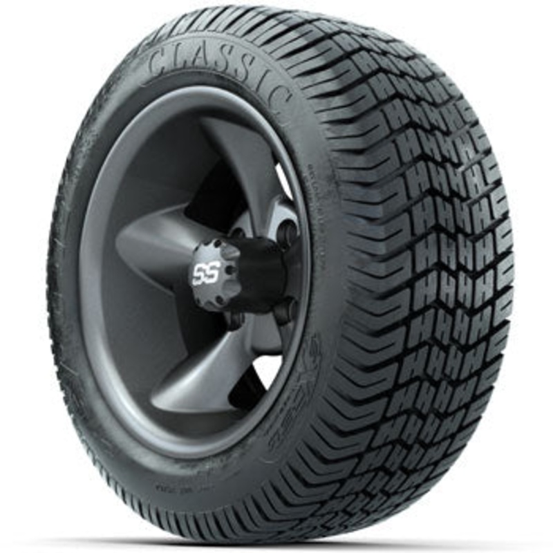 GTW Matte Gray Godfather 12 in Wheels with 215/40-12 Excel Classic Street Tires – Set of 4