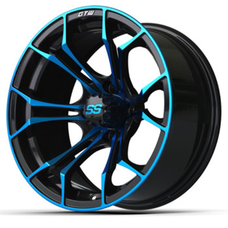 GTW Spyder Black with Blue Accents Wheel – 15 Inch