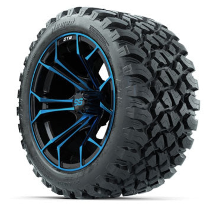 GTW Spyder Wheels 14 in Wheels with 23×10-14 in Nomad All Terrain Tires – Set of 4