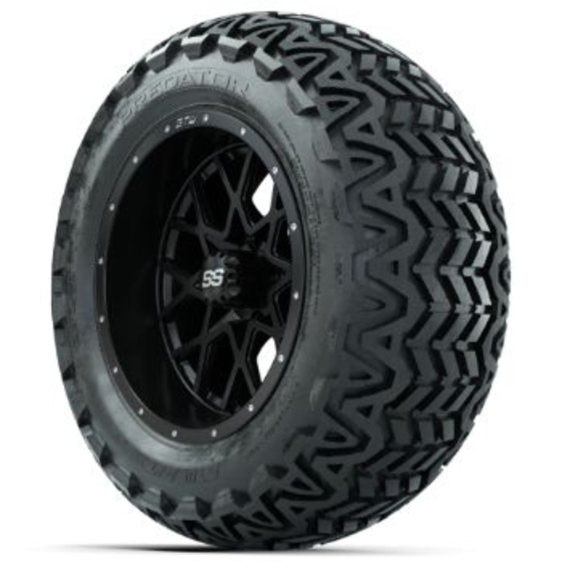 Set of 4 – 14 in GTW Matte Black Vortex Wheels with 23×10-14 GTW Predator All-Terrain Tires