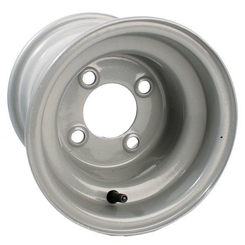 8×7 Club Car Grey Steel Wheel Centered