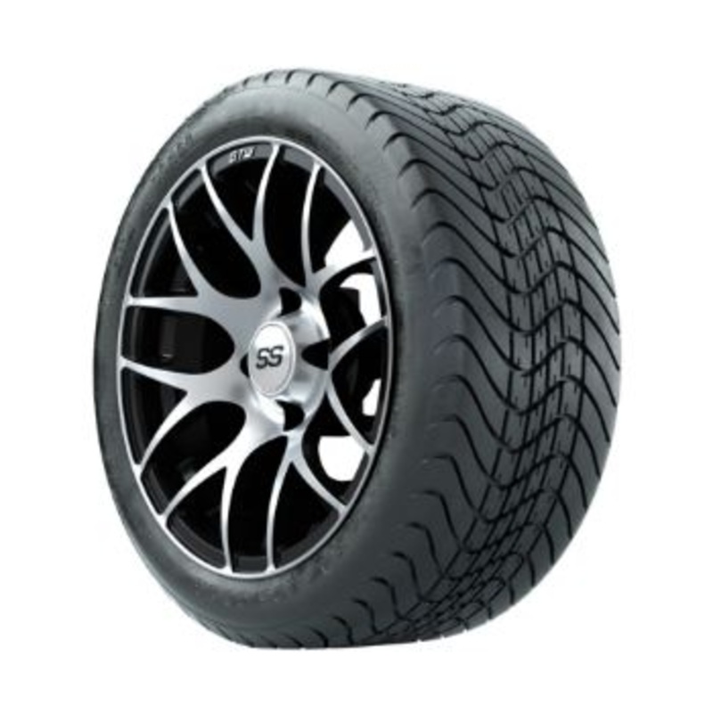 14 inch GTW Pursuit Machined/Black Wheels with GTW Mamba Street Tires – Set of 4