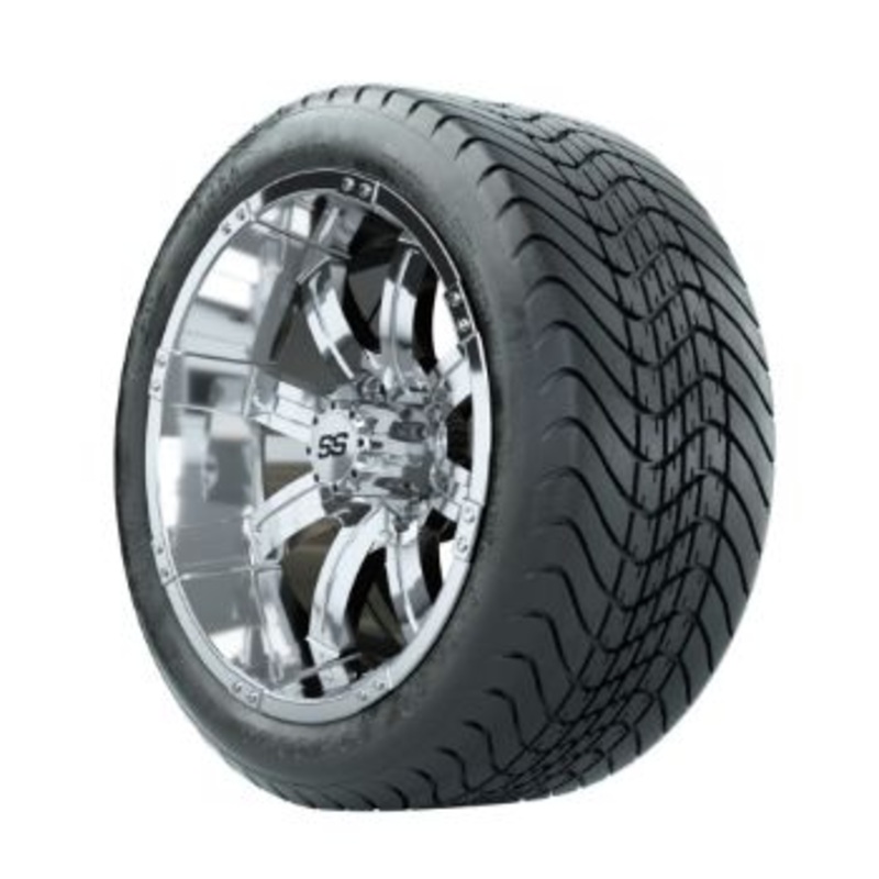 14 inch GTW Tempest Chrome Wheels with Mamba Street Tires