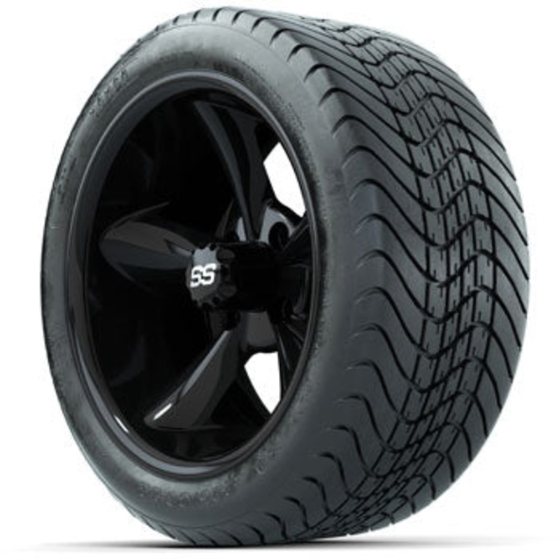GTW Black Godfather 14 in Wheels with 225/30-14 Mamba Street Tires – Set of 4