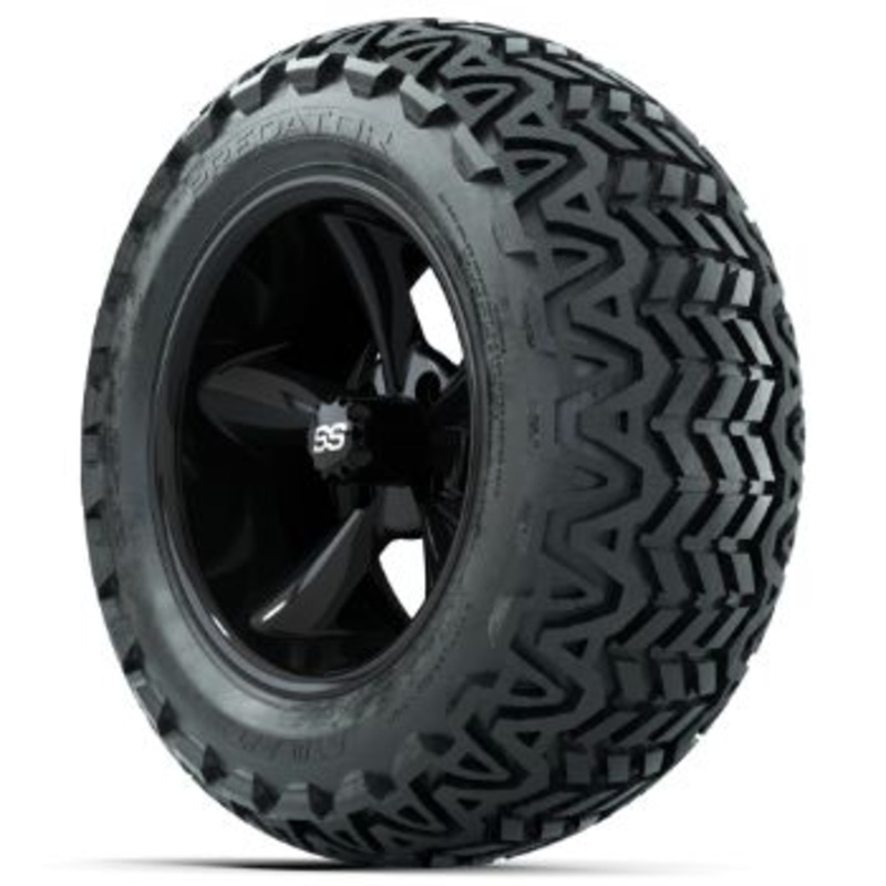 GTW Black Godfather 14 in Wheels with 23×10-14 GTW Predator All-Terrain Tires – Set of 4