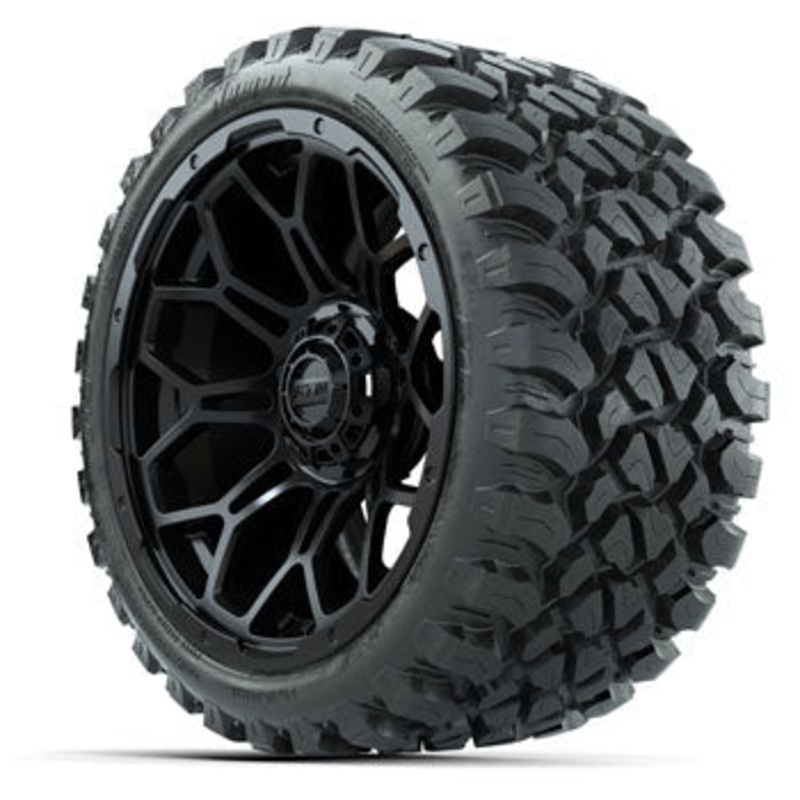 GTW Bravo Matte Black 15 in Wheels with 23 in Nomad All Terrain Tires – Set of 4