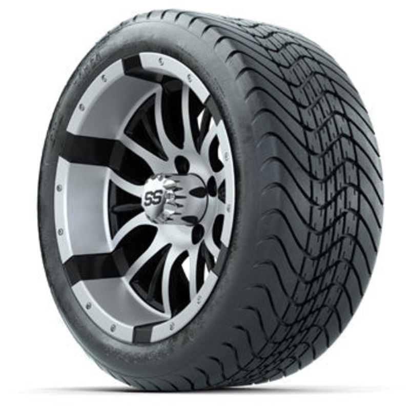GTW Machined/Black Diesel 14 in Wheels with 225/30-14 Mamba Street Tires – Set of 4