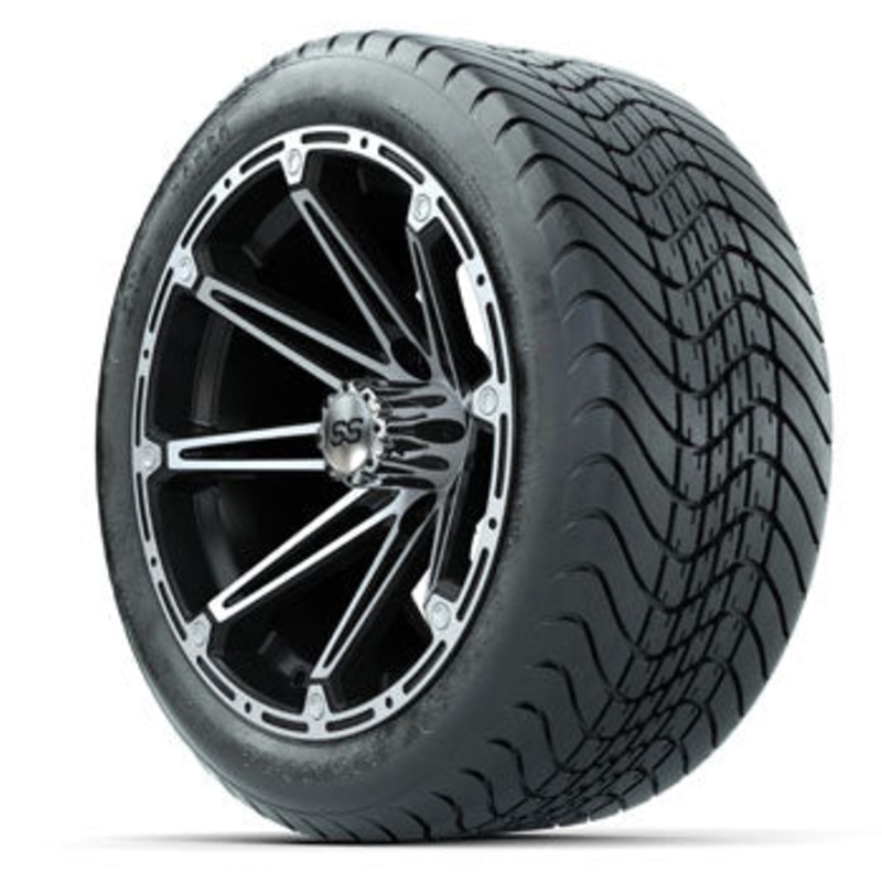 GTW Machined/Black Element 14 in Wheels with 225/30-14 Mamba Street Tires – Set of 4