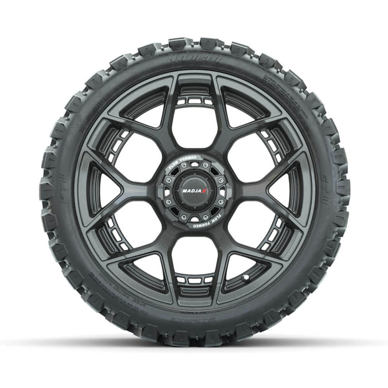 Set of (4) 15″ Inch MadJax Flow Form Evolution Gunmetal Wheels with GTW Nomad Off Road Tires