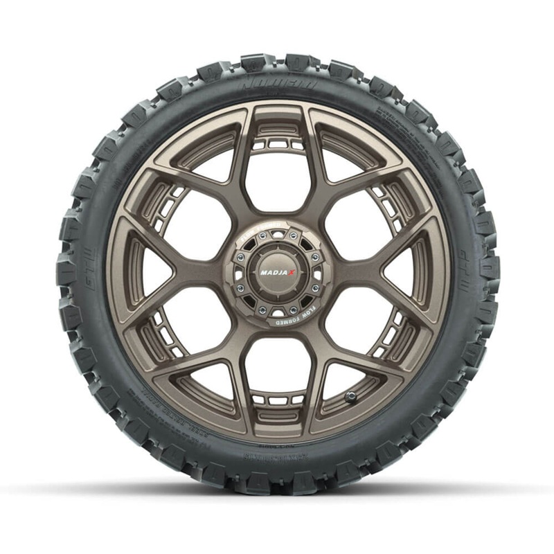 Set of (4) 15″ Inch MadJax Flow Form Evolution Matte Bronze Wheels with GTW Nomad Off Road Tires