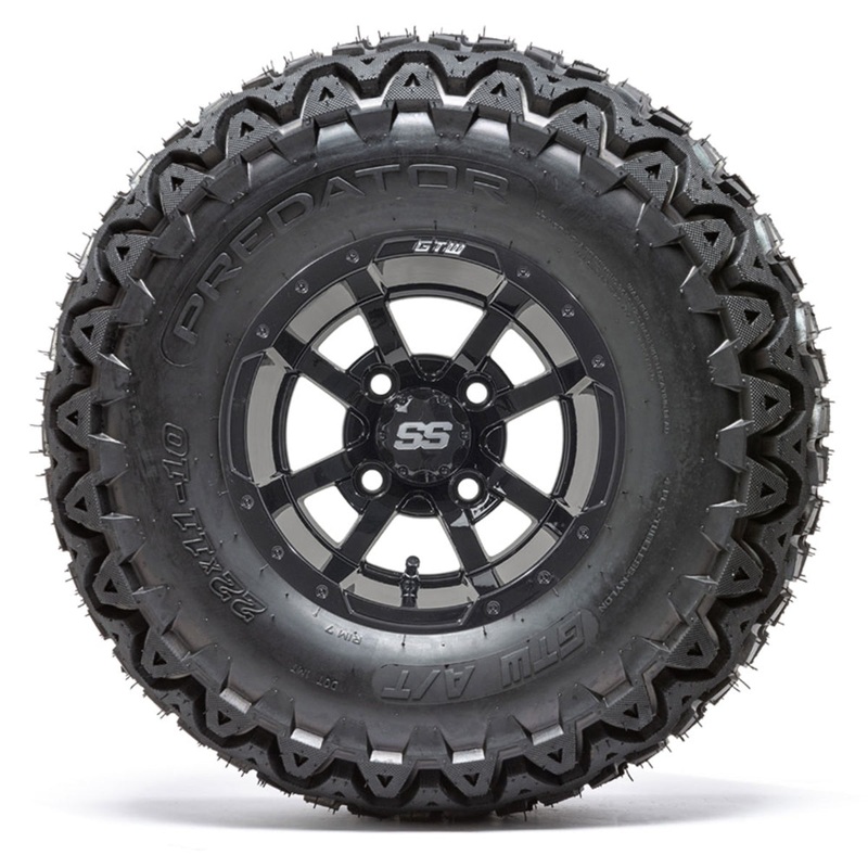 10″ GTW Storm Trooper Black Wheels with 22″ Predator A/T Tires  Set of 4