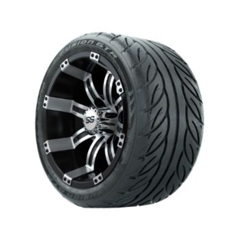 12″ GTW Tempest Black/Machined Wheels with Fusion GTR Street Tires