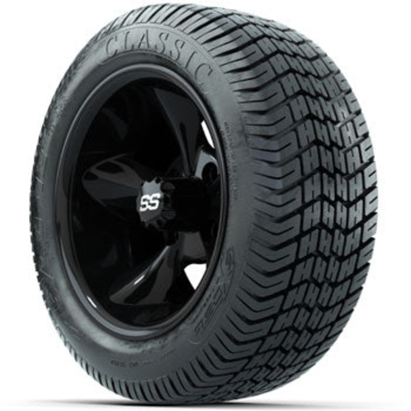 GTW Black Godfather 12 in Wheels with 215/40-12 Excel Classic Street Tires – Set of 4