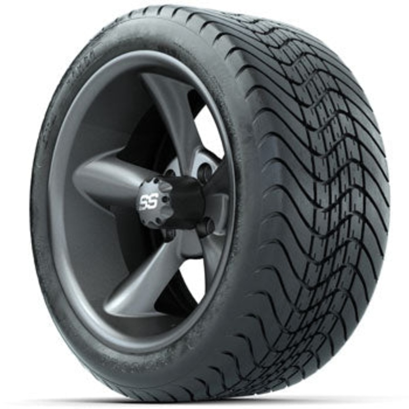 GTW Matte Gray Godfather 14 in Wheels with 225/30-14 Mamba Street Tires – Set of 4