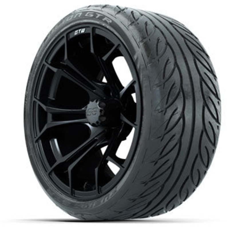GTW Spyder Matte Black 15 in Wheels with Fusion GTR Lo-Pro Street Tires – Set of 4