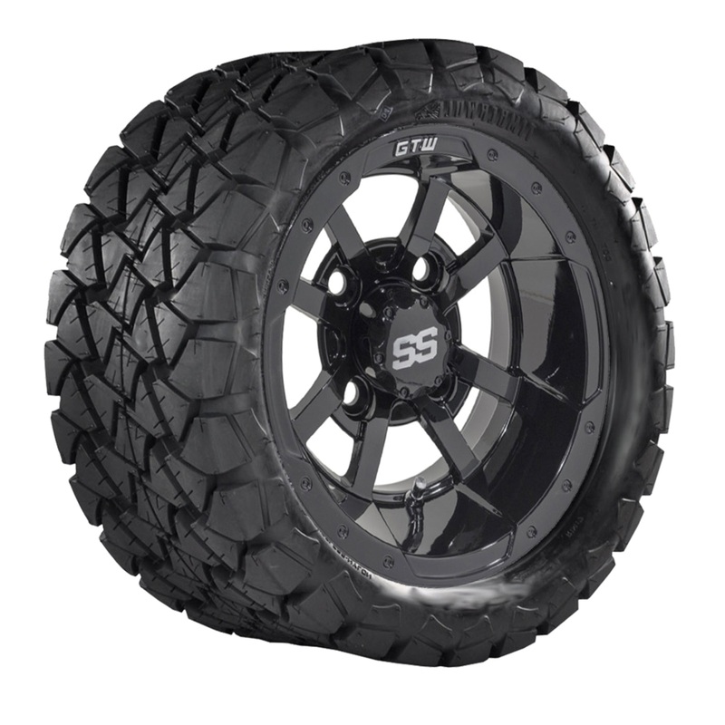 10″ GTW Storm Trooper Black Wheels with 22″ Timberwolf Mud Tires – Set of 4